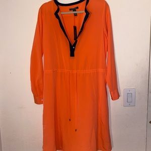 Orange button front dress